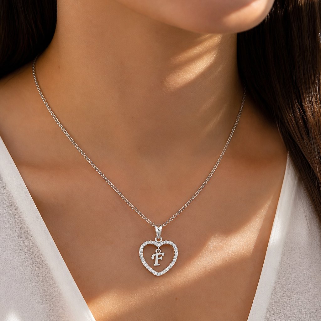 Letter Necklace - F/Silver
