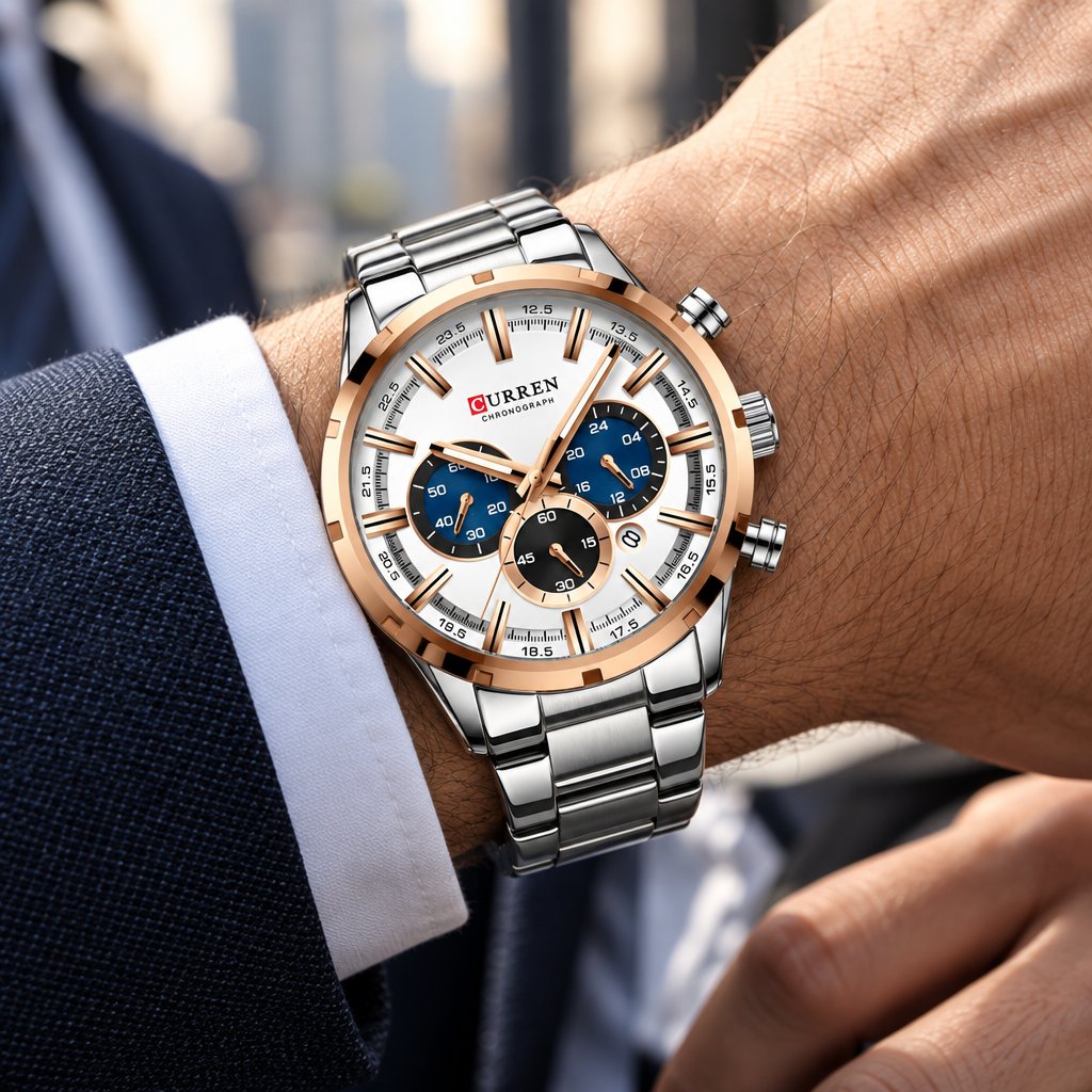 CURREN LU-6227 Watch - Silver/White